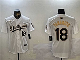 Men's Los Angeles Dodgers #18 Yoshinobu Yamamoto White Gold Home Limited Stitched Jersey,baseball caps,new era cap wholesale,wholesale hats